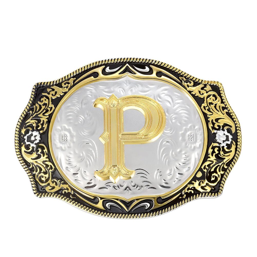 6013 Belt Buckle │Western Initial Letters AP to Z Christmas Halloween Small